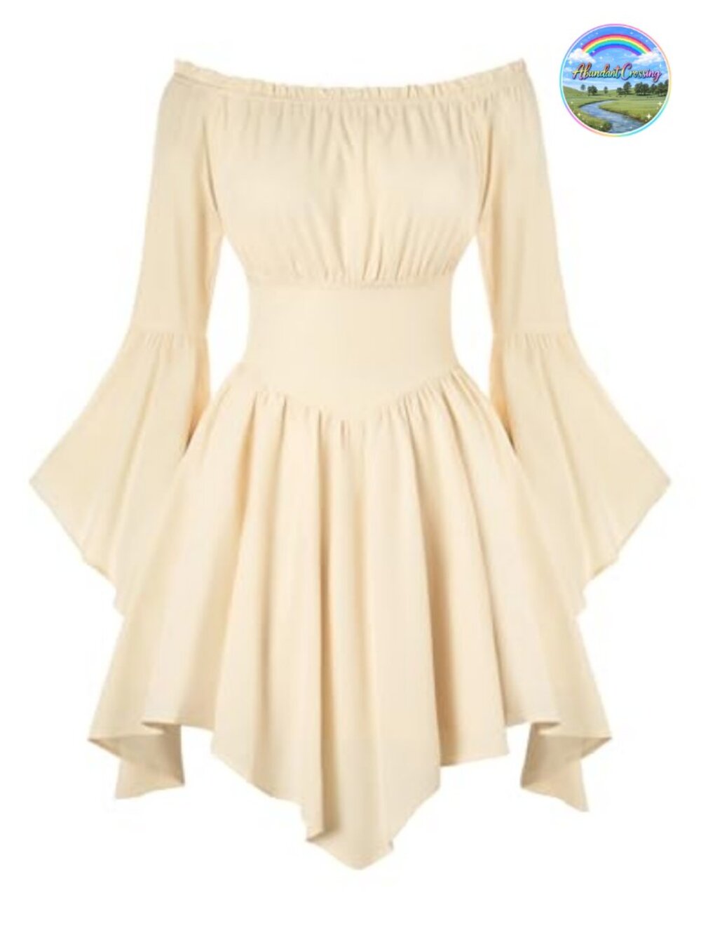 Renaissance Costume Dress Off Shoulder Corset Bell Sleeve Pockets
